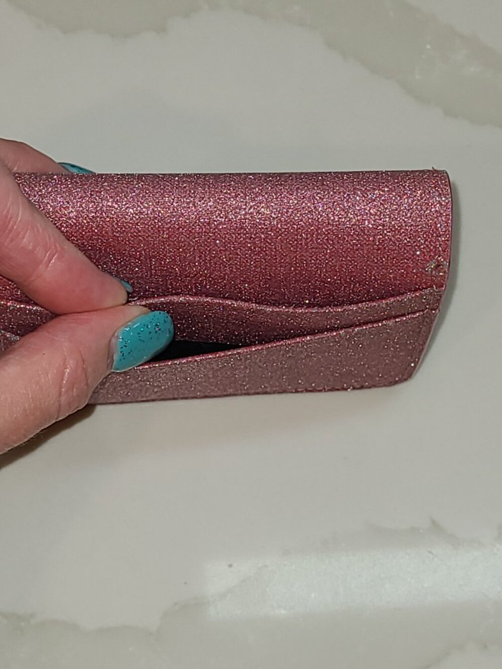 Balenciaga Glittery Pink Cash Flap bifold Women's wallet Coin Card Holder - Picture 9 of 13